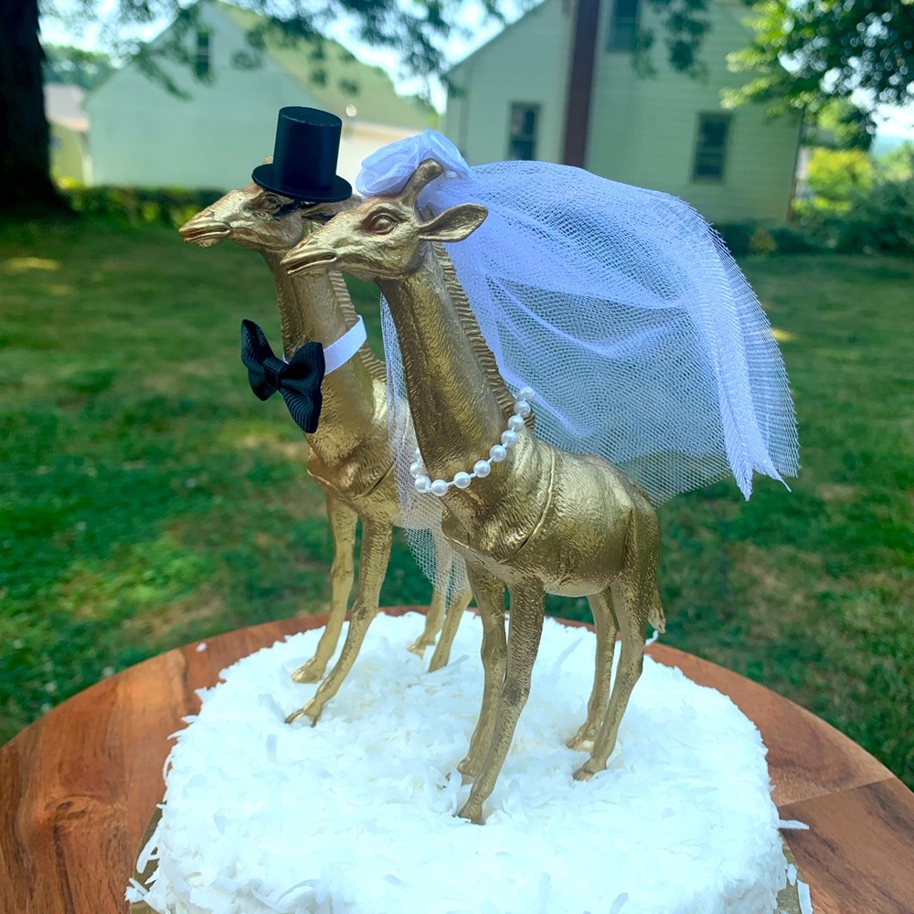 Handmade Giraffe Wedding Cake Toppers